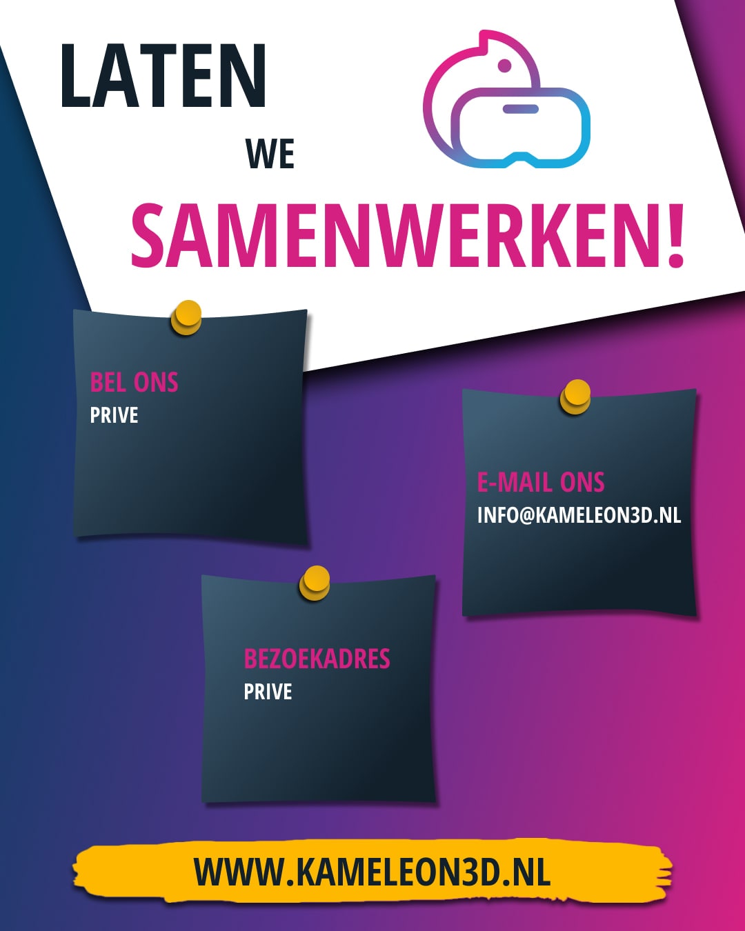 De contactpagina van het tweede flyerontwerp