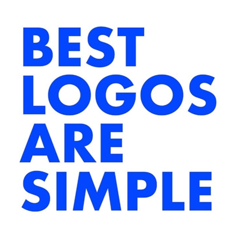 Typografisch inspiratiebeeld met de tekst "best logos are simple"; dit beeld is niet door mij ontworpen